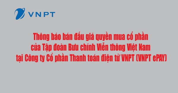 Đấu giá quyền sắm cổ phần của VNPT tại VNPT ePAY