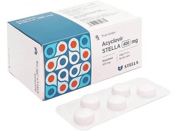 Acyclovir Stella 400 mg được sử dụng để điều trị nhiễm trùng do virus herpes simplex, bệnh zona và bệnh thủy đậu