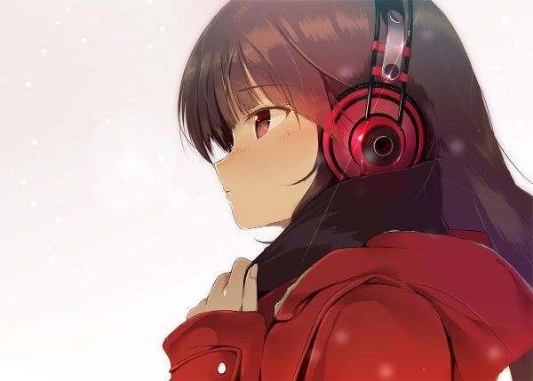 anime cô gái đeo tai nghe nightcore dễ thương
