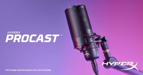 HyperX công bố micrô HyperX ProCast XLR với bộ ngưng tụ màng ngăn lớn màu vàng để ghi âm chuyên nghiệp