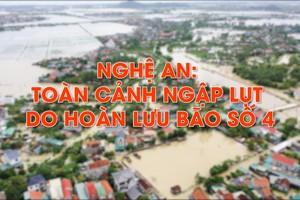 Nghệ An: Toàn cảnh mưa lũ do hoàn lưu bão số 4
